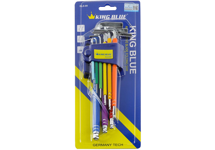 1.5-10mm Bộ lục giác bi 9 chi tiết nhiều màu Kingblue KL6-09