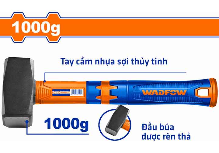 1000g Búa tạ cán nhựa cao su Wadfow WHM2310