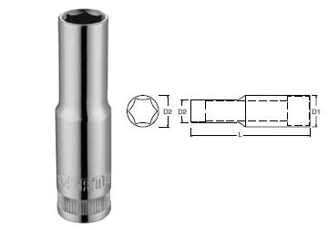 10mm Đầu tuýp 6 góc dài 3/8" Sata 12-403 (12403)