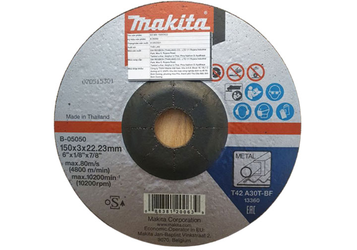 150x3x22.23mm Đá mài kim loại Makita B-05050