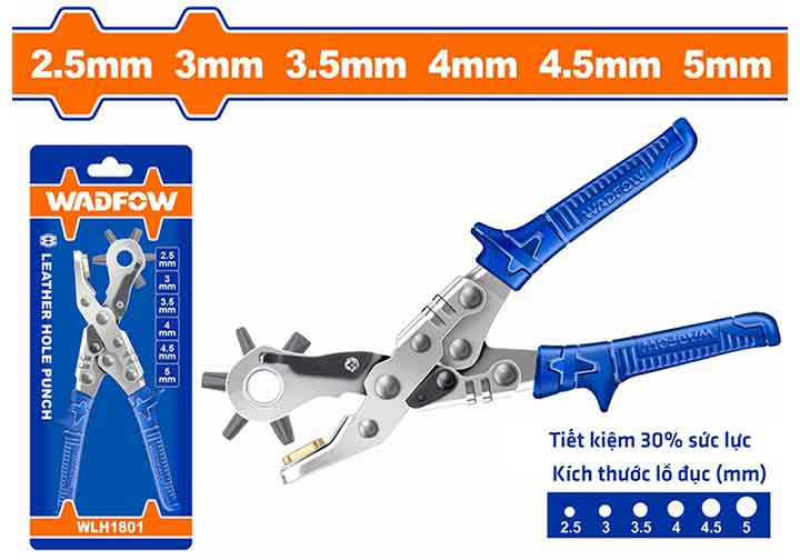 2.5-5mm Kìm bấm lỗ da Wadfow WLH1801