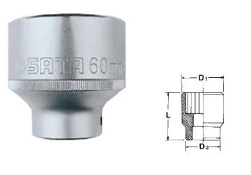 25mm Đầu tuýp 12 góc 3/4" Sata 16-607 (16607)