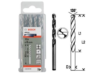 7.5mm Bộ mũi khoan sắt 10 mũi HSS-G Bocsh 2608595071