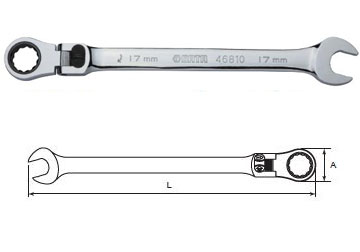 9mm Cờ lê lắc léo tự động có khóa Sata 46-802 (46802)