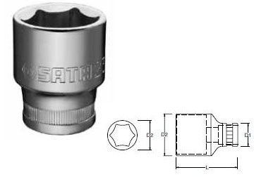 9mm Đầu tuýp 6 góc 1/2" Sata 13-320 (13320)