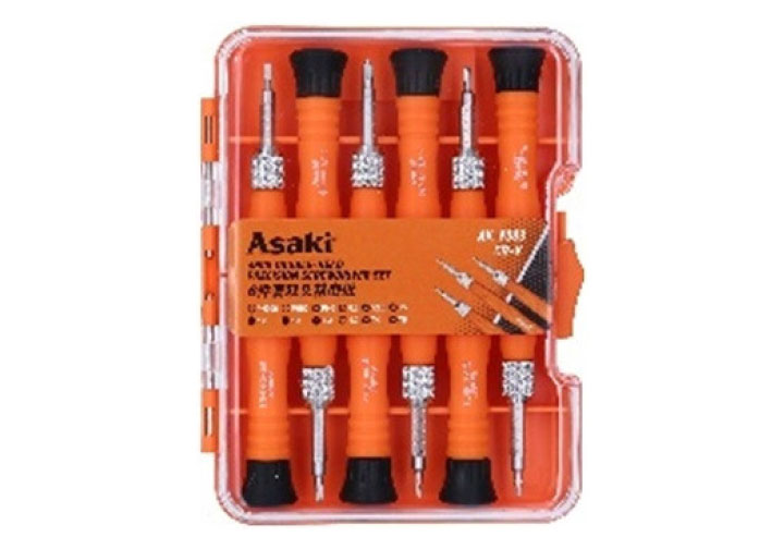 Bộ tuốc nơ vít đa năng 6 chi tiết Asaki AK-9083