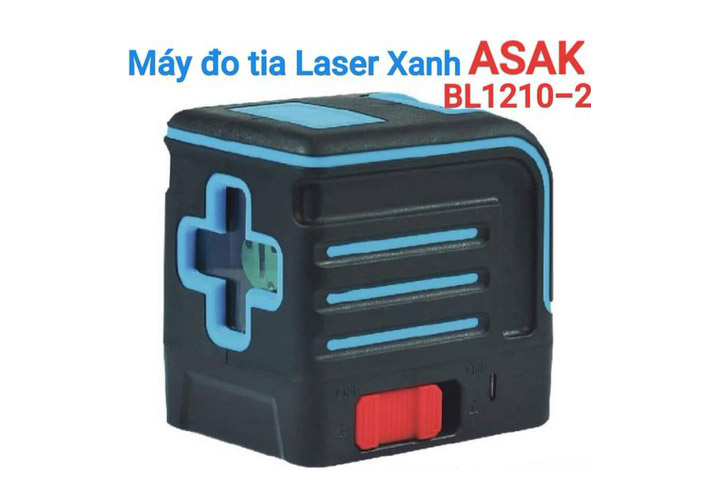 Máy cân mực treo tường 2 tia laser xanh Asak BL1210-2