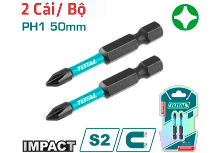 PH1x50mm Bộ mũi vít bake 2 chi tiết Total TACIM71PH150