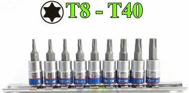 T8-T40 Bộ đầu tuýp lục giác sao Kingtony 2109PR